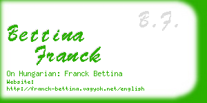 bettina franck business card